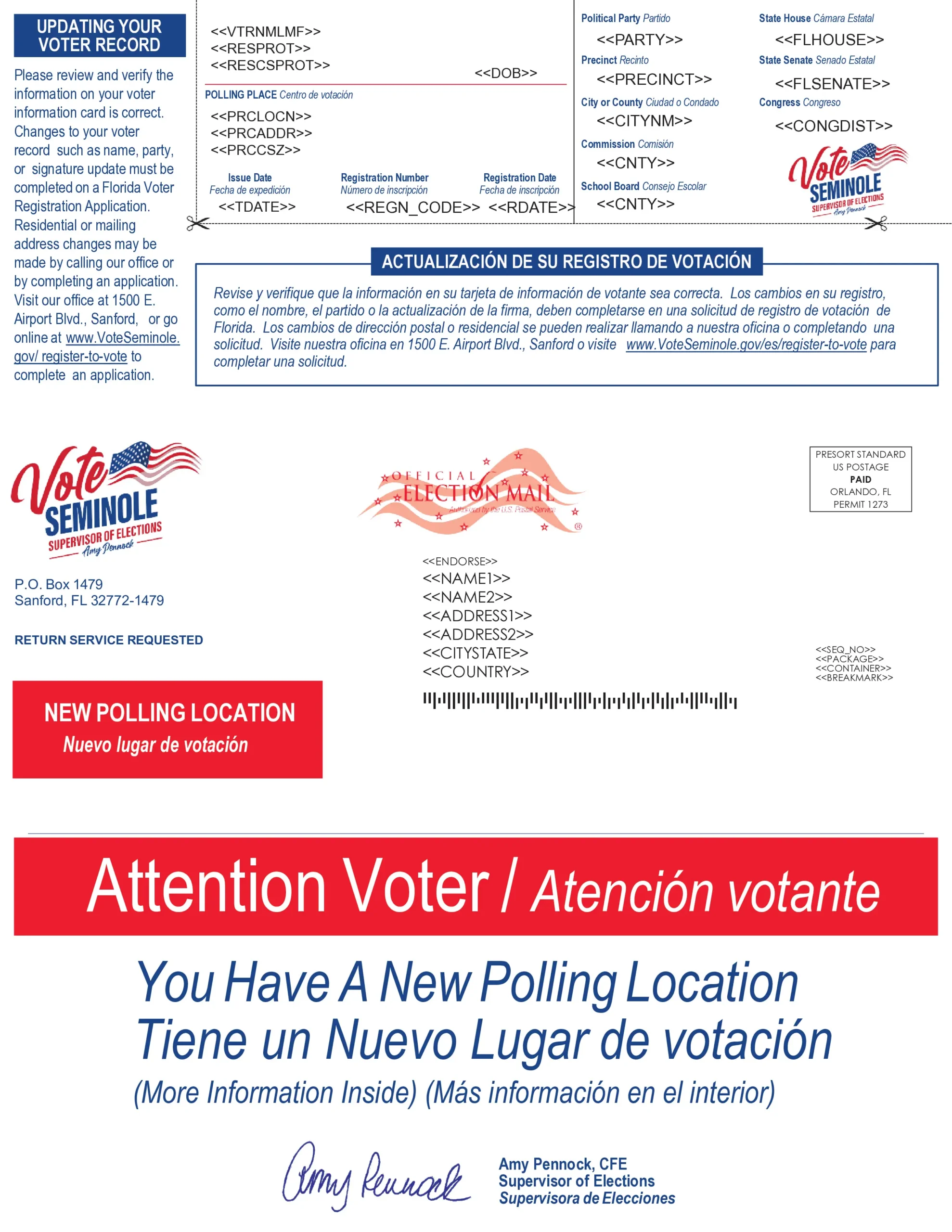 Seminole County 2026 General Election Sample Ballot (Page 1)